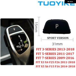 BMW LHD RHD 車 ABS カーボン インテリア センター ギア シフト レバー ノブ カバー 交換 トリム M スポーツ X5 X6 F15 F16 2014-2019 - P Button-B