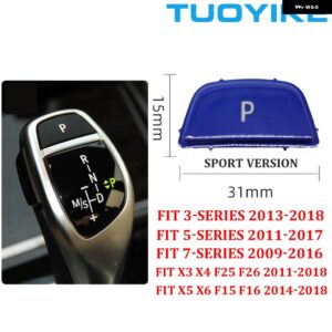 BMW LHD RHD 車 ABS カーボン インテリア センター ギア シフト レバー ノブ カバー 交換 トリム M スポーツ X5 X6 F15 F16 2014-2019 - P Button B2