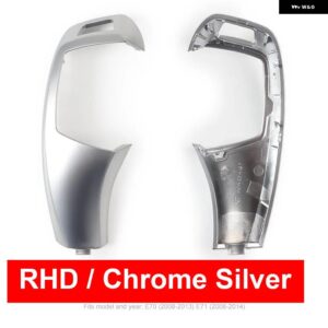 BMW LHD RHD 車 ABS カーボン インテリア センター ギアシフト レバー ノブカバー パネル 交換 トリム X5 X6 E70 E71 E72 2008-2013 - RHD Chrome Silver