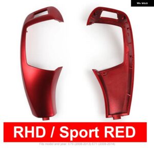 BMW LHD RHD 車 ABS カーボン インテリア センター ギアシフト レバー ノブカバー パネル 交換 トリム X5 X6 E70 E71 E72 2008-2013 - RHD Sport Red