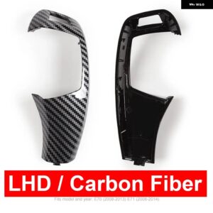 BMW LHD RHD 車 ABS カーボン インテリア センター ギアシフト レバー ノブカバー パネル 交換 トリム X5 X6 E70 E71 E72 2008-2013 - LHD-Carbon Fiber