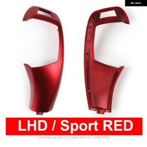 BMW LHD RHD 車 ABS カーボン インテリア センター ギアシフト レバー ノブカバー パネル 交換 トリム X5 X6 E70 E71 E72 2008-2013 - LHD Sport Red