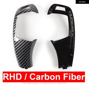 BMW LHD RHD 車 ABS カーボン インテリア センター ギアシフト レバー ノブカバー パネル 交換 トリム X5 X6 E70 E71 E72 2008-2013 - RHD-Carbon Fiber