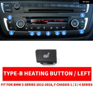 BMW ダッシュボード AC エアコン 気候 CD 桁キー ボタン スパンコールカバー 交換 F20 F21 F22 F23 F30 F34 F35 F32 F33 F36 - Heat Button Left