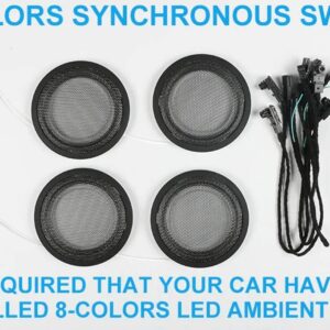 BMW 2/8色 LED アンビエントライト 3 / GT / 4シリーズ M3 M4 F30 F31 F34 F35 F80 F82 インテリア 装飾 ホーン スピーカー カバー ランプ - Matte Black Cover 08