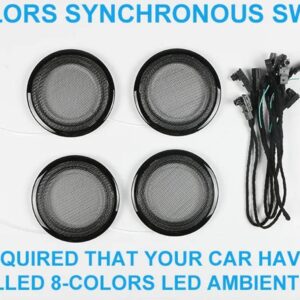 BMW 2/8色 LED アンビエントライト 3 / GT / 4シリーズ M3 M4 F30 F31 F34 F35 F80 F82 インテリア 装飾 ホーン スピーカー カバー ランプ - Piano Black Cover 08