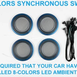 BMW 2/8色 LED アンビエントライト 3 / GT / 4シリーズ M3 M4 F30 F31 F34 F35 F80 F82 インテリア 装飾 ホーン スピーカー カバー ランプ - Blue Cover 008