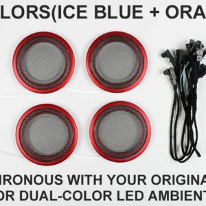 BMW 2/8色 LED アンビエントライト 3 / GT / 4シリーズ M3 M4 F30 F31 F34 F35 F80 F82 インテリア 装飾 ホーン スピーカー カバー ランプ - Red Cover 002