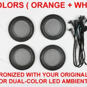 BMW 2/8色 LED アンビエントライト 3 / GT / 4シリーズ M3 M4 F30 F31 F34 F35 F80 F82 インテリア 装飾 ホーン スピーカー カバー ランプ - Matt Black Dual-Col