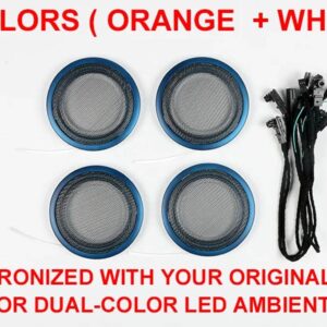 BMW 2/8色 LED アンビエントライト 3 / GT / 4シリーズ M3 M4 F30 F31 F34 F35 F80 F82 インテリア 装飾 ホーン スピーカー カバー ランプ - Blue Dual-Color
