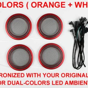 BMW 2/8色 LED アンビエントライト 3 / GT / 4シリーズ M3 M4 F30 F31 F34 F35 F80 F82 インテリア 装飾 ホーン スピーカー カバー ランプ - Red Dual-Color