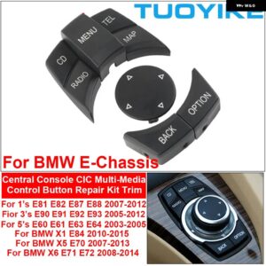 BMW カー コンソール CIC IDRIVE マルチメディアナビゲーション ボタン 1 2 3 4 5 7 X1 X3 X4 X5 X6 E87 E90 E60 E84 E70 E71 F20 F22 F30 F10 F01 - E-Chassis 6PCS Set