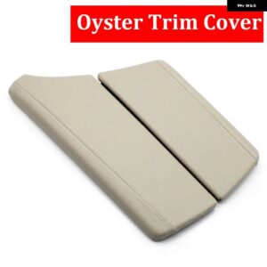 BMW LHD センター コンソール 蓋 アームレスト ボックス カバー パネル レザー トリム ストリップ交換 5シリーズ F10 F11 F18 520 523 525 528 2010-2017 - Oyster Armrest Cover