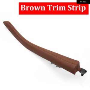 BMW LHD センター コンソール 蓋 アームレスト ボックス カバー パネル レザー トリム ストリップ交換 5シリーズ F10 F11 F18 520 523 525 528 2010-2017 - Brown Trim Strip