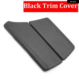 BMW LHD センター コンソール 蓋 アームレスト ボックス カバー パネル レザー トリム ストリップ交換 5シリーズ F10 F11 F18 520 523 525 528 2010-2017 - Black Armrest Cover