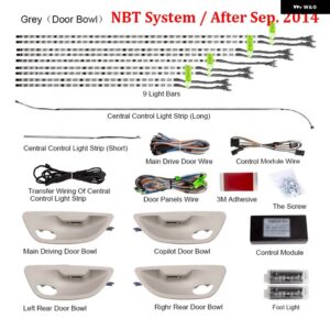 BMW 9 / 18色 インテリア LED アンビエントライト ダッシュボード 貫通 装飾 ムードランプ CIC NBT 5 F10 F18 2010-17 - NBT Gray set