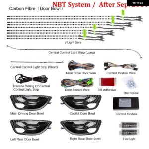 BMW 9 / 18色 インテリア LED アンビエントライト ダッシュボード 貫通 装飾 ムードランプ CIC NBT 5 F10 F18 2010-17 - NBT Carbon Fiber set