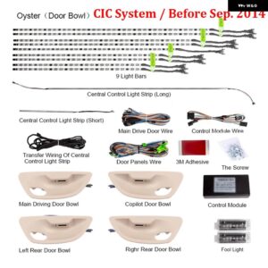BMW 9 / 18色 インテリア LED アンビエントライト ダッシュボード 貫通 装飾 ムードランプ CIC NBT 5 F10 F18 2010-17 - CIC Oyster set