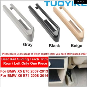 BMW LHD RHD 車フロントリア左右シートレールスライド トラック カバー トリム 交換ブラックグレーベージュ X5 X6 E70 E71 2007-2013 - Rear Left 1PCS