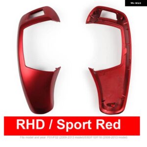 BMW LHD RHD 車 ABS カーボン インテリア センター ギアシフト レバー ノブカバー パネル 5 7シリーズ E60 F10 F18 F01 F02 2008-2014 - RHD Sport Red