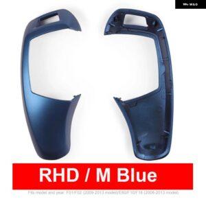 BMW LHD RHD 車 ABS カーボン インテリア センター ギアシフト レバー ノブカバー パネル 5 7シリーズ E60 F10 F18 F01 F02 2008-2014 - RHD M Blue