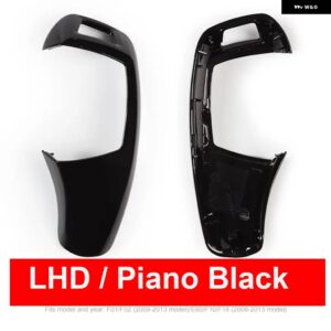 BMW LHD RHD 車 ABS カーボン インテリア センター ギアシフト レバー ノブカバー パネル 5 7シリーズ E60 F10 F18 F01 F02 2008-2014 - LHD Piano Black
