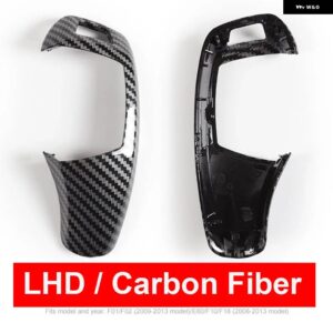 BMW LHD RHD 車 ABS カーボン インテリア センター ギアシフト レバー ノブカバー パネル 5 7シリーズ E60 F10 F18 F01 F02 2008-2014 - LHD-Carbon Fiber