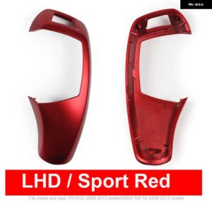 BMW LHD RHD 車 ABS カーボン インテリア センター ギアシフト レバー ノブカバー パネル 5 7シリーズ E60 F10 F18 F01 F02 2008-2014 - LHD Sport Red