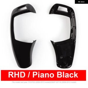 BMW LHD RHD 車 ABS カーボン インテリア センター ギアシフト レバー ノブカバー パネル 5 7シリーズ E60 F10 F18 F01 F02 2008-2014 - RHD Piano Black