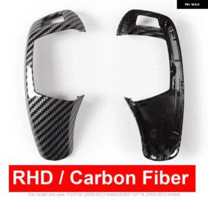 BMW LHD RHD 車 ABS カーボン インテリア センター ギアシフト レバー ノブカバー パネル 5 7シリーズ E60 F10 F18 F01 F02 2008-2014 - RHD-Carbon Fiber