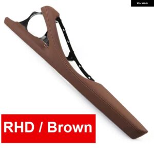 BMW LHD 左手マスタードライバー インテリア ドアハンドル アームレスト アウターレザー交換 サポート フレーム ブラケット 5シリーズ F10 F18 - RHD Brown