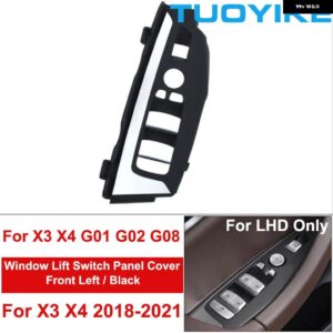 BMW LHD RHD 車内インナードアプルハンドルブラックカーボン トリム アウターカバー セット X3 X4 G01 G02 G08 F97 F98 2018-2021 - Window Front Left