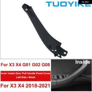 BMW LHD RHD 車内インナードアプルハンドルブラックカーボン トリム アウターカバー セット X3 X4 G01 G02 G08 F97 F98 2018-2021 - Inner Black Left