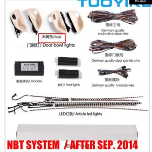 BMW 9 / 18色 インテリア LED アンビエントライト ドアボウルパネル 足元ストリップ 装飾 ムード 5 GT 7 F10 F18 F07 F01 F02 - NBT Beige set
