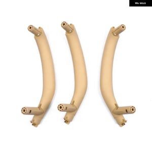 BMW 3ピース RHD カーボンテクスチャフロントリア左/右車内インナードアプルハンドル トリム カバー X5 X6 F15 F16 - 3pcs beige set