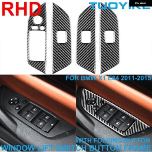 BMW LHD RHD カー スタイリング カーボン インテリア インナードアプルハンドルフレーム カバー トリム 装飾 ステッカー X1 E84 2011-2015 - RHD Window Lift Trim