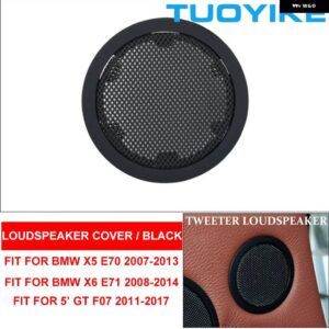 BMW LHD RHD インテリア ドア ホーン スピーカー オーディオ サウンド カバー キャップ 交換用 X5 X6 E70 E71 2007-2013 5シリーズ GT F07 2011-17 - E70 E71 Black
