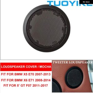 BMW LHD RHD インテリア ドア ホーン スピーカー オーディオ サウンド カバー キャップ 交換用 X5 X6 E70 E71 2007-2013 5シリーズ GT F07 2011-17 - E70 E71 Mocha