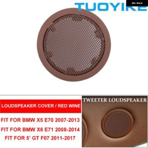BMW LHD RHD インテリア ドア ホーン スピーカー オーディオ サウンド カバー キャップ 交換用 X5 X6 E70 E71 2007-2013 5シリーズ GT F07 2011-17 - E70 E71 Red Wine