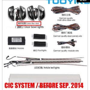 BMW 9 / 18色 インテリア LED アンビエントライト ブラックドアボウルパネル 足元ストリップ 装飾 ムード 5 F10 F11 F18 2010-17 - CIC Carbon Fiber set