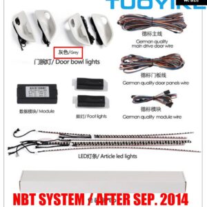 BMW 9 / 18色 インテリア LED アンビエントライト ブラックドアボウルパネル 足元ストリップ 装飾 ムード 5 F10 F11 F18 2010-17 - NBT Gray set