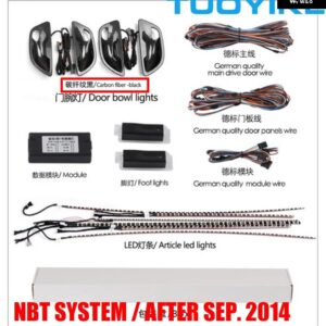 BMW 9 / 18色 インテリア LED アンビエントライト ブラックドアボウルパネル 足元ストリップ 装飾 ムード 5 F10 F11 F18 2010-17 - NBT Carbon Fiber set