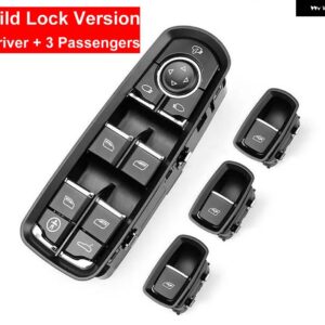 ポルシェ インテリア マスタードライバー助手席ウィンドウリフトスイッチ ボタン レギュレーターカバー トリム 交換 カイエン パナメーラ 2009- - Child Lock 4pcs