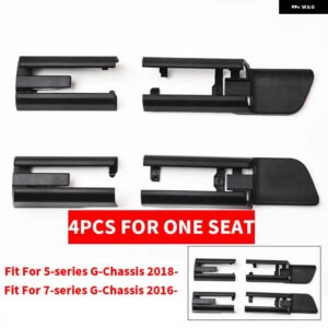 BMW LHD RHD 車左右シートレール スライド トラック カバー トリム 交換セット 5/7シリーズ G30 G31 G38 G11 G12 2018-2021 - Black 4pcs set