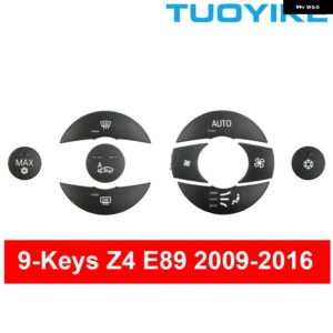 BMW 6 / 9 キーフロント ダッシュボード AC エアコン キー ボタン スパンコール トリム カバー リペア交換 Z4 E85 E86 E89 2004-2016 - Z4 E89 9-Keys