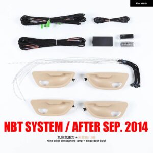 BMW 9 / 18色 インテリア LED アンビエントライト 折りたたみ式柔軟なソフトストリップムード 装飾 5 F10 F11 F18 2010-17 - NBT Beige set