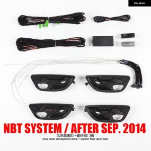 BMW 9 / 18色 インテリア LED アンビエントライト 折りたたみ式柔軟なソフトストリップムード 装飾 5 F10 F11 F18 2010-17 - NBT Carbon Fiber set