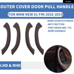 BMW カー スタイリング フロントリア左/右側車 インテリア ドアハンドルインナープルアウター トリム カバー X1 F48 F49 X2 F39 2016-20 - F49 Mocha 4pcs set