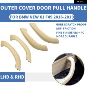BMW カー スタイリング フロントリア左/右側車 インテリア ドアハンドルインナープルアウター トリム カバー X1 F48 F49 X2 F39 2016-20 - F49 Beige 4pcs set