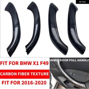 BMW カー スタイリング フロントリア左/右側車 インテリア ドアハンドルインナープルアウター トリム カバー X1 F48 F49 X2 F39 2016-20 - Carbon 4pcs set